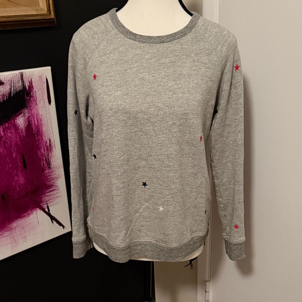 Sundry Gray Sweatshirt with Star Accents